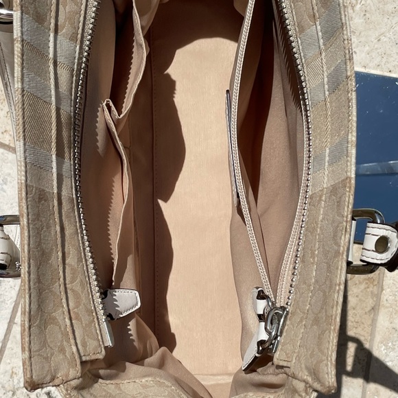 Coach NEW YORK Legacy Med. Candace Satchel in Sig. C Print w/Stripes & Silver HW - Picture 11 of 14